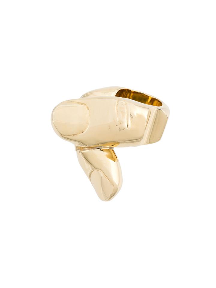 Y / Project Finger Shape Chunky Ring - Metallic