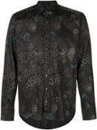 Etro Floral Paisley Print Shirt, Men's, Size: 43, Black, Cotton