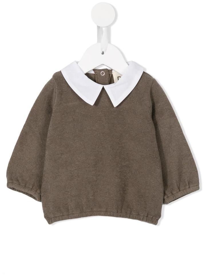 Douuod Kids - Peter Pan Collar Jumper - Kids - Cotton/acrylic/polyamide/viscose - 9 Mth, Brown