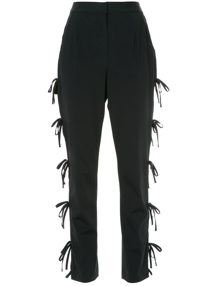 Self-portrait Side Tie Detail Trousers - Black