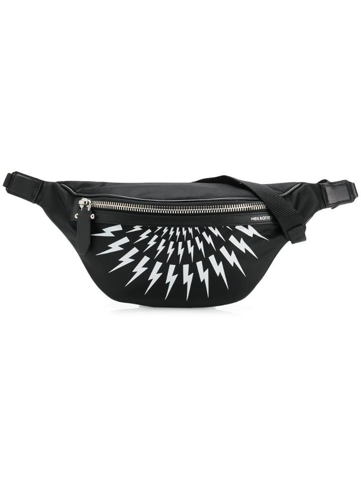 Neil Barrett Lightning Bolt Fanny Pack - Black