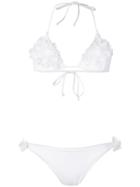 La Reveche Floral Appliqué Bikini Set - White