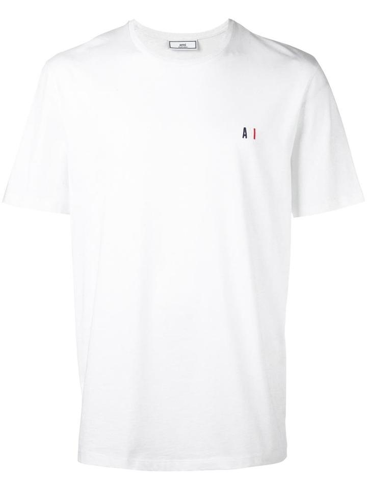 Ami Alexandre Mattiussi Small Logo T-shirt, Men's, Size: Xl, White, Cotton