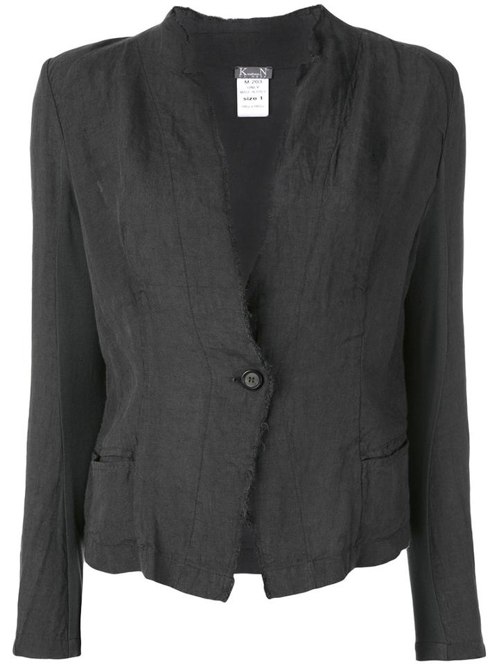 Kristensen Du Nord - Distressed Blazer - Women - Cotton/linen/flax - 2, Grey, Cotton/linen/flax