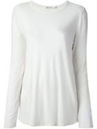 T By Alexander Wang Long Sleeve T-shirt, Women's, Size: Medium, Nude/neutrals, Silk/rayon