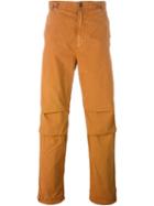 Maharishi Embroidered Calf Loose Fit Trousers, Men's, Size: Xs, Yellow/orange, Cotton