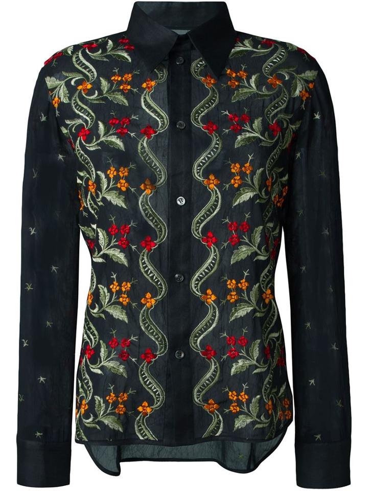 Yohji Yamamoto Vintage Embroidered Sheer Shirt