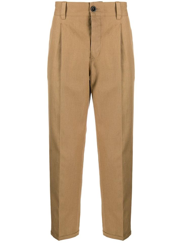 Pt01 Stripe Straight-leg Trousers - Neutrals