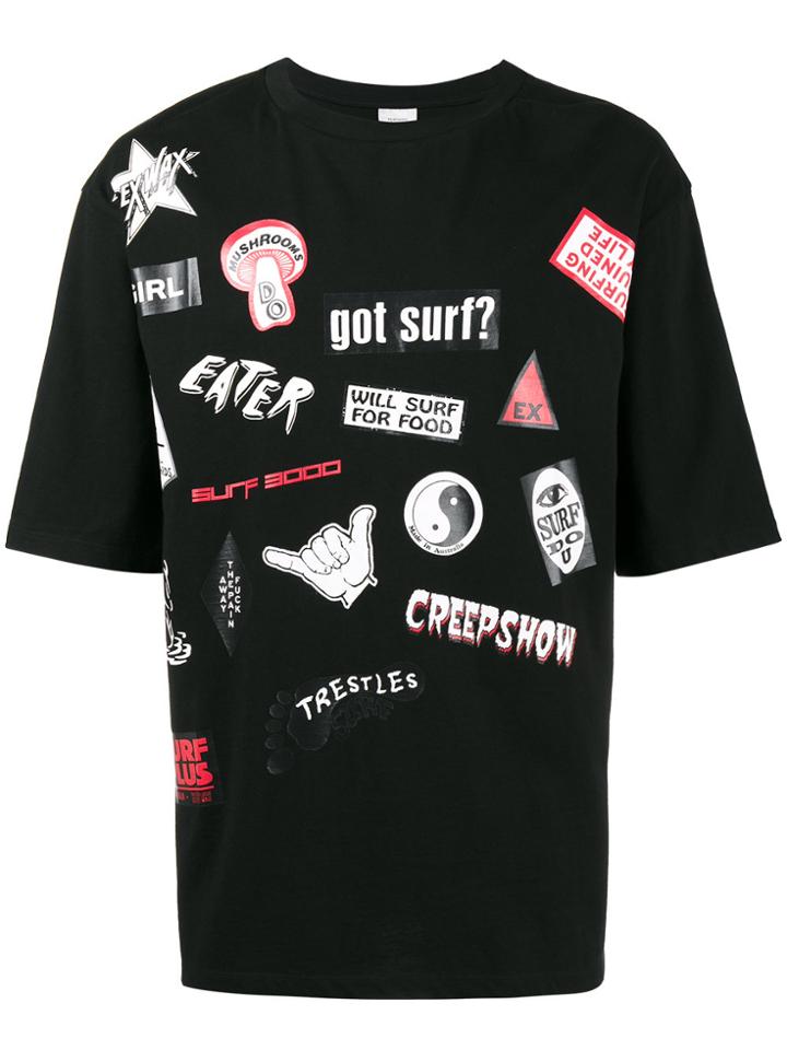Ex Infinitas Surf Sticker T-shirt - Black