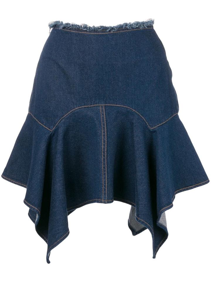 Marques'almeida Asymmetric Hem Skirt - Blue