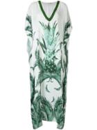 Brigitte V-neck Printed Kaftan, Women's, Size: G, White, Polyester