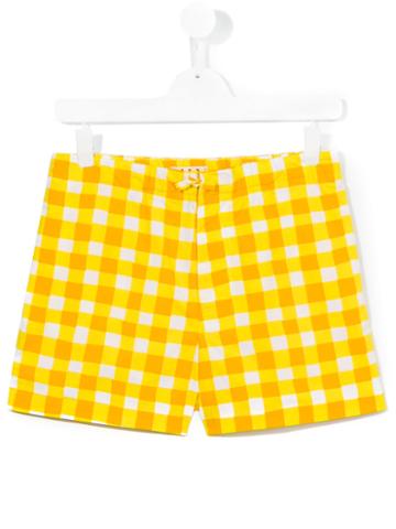 Marni Kids Checked Shorts, Girl's, Size: 14 Yrs, Yellow/orange