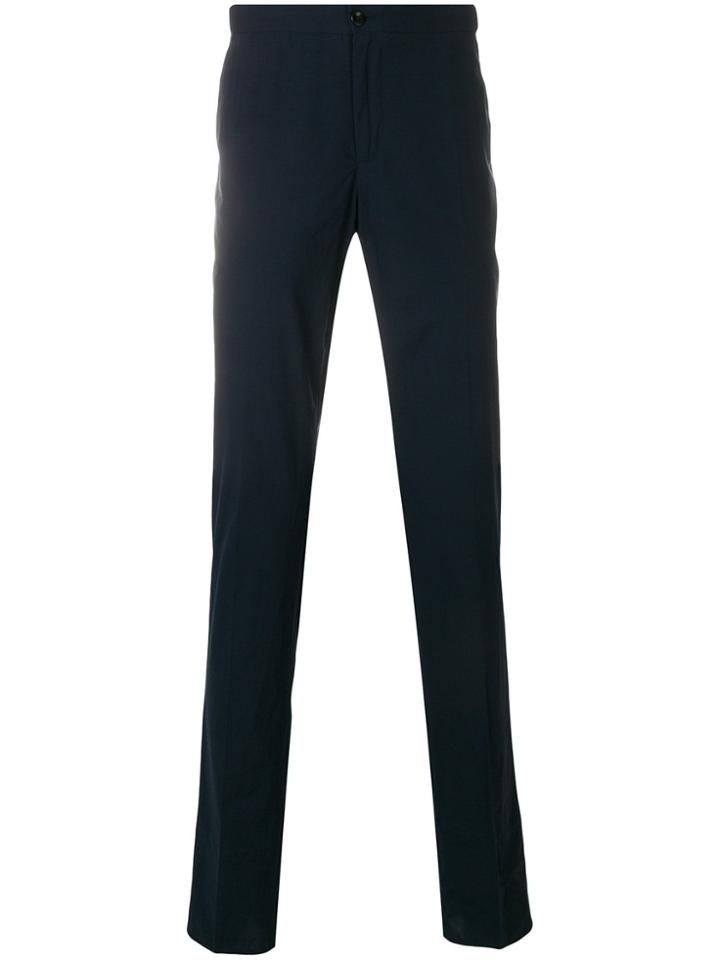 Incotex Checked Detail Trousers - Blue