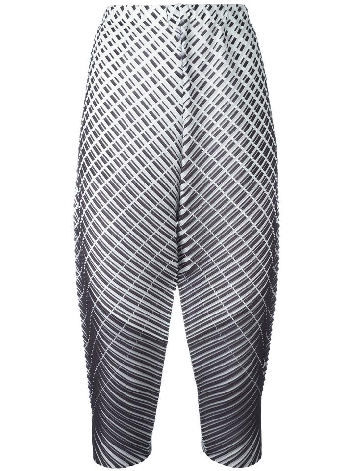 Pleats Please By Issey Miyake Cropped Trousers, Women's, Size: 1, Black, Polyester
