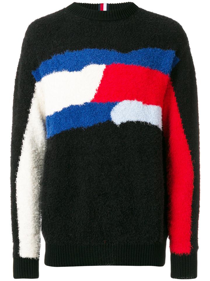 Hilfiger Collection Crew Neck Motif Jumper - Black