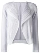 Pleats Please By Issey Miyake - Pleated Cropped Jacket - Women - Polyester - 4, Grey, Polyester