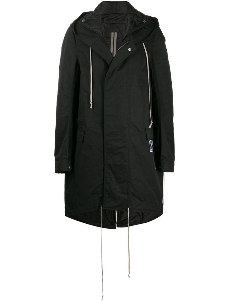 Rick Owens Drkshdw Drawstring Parka Coat - Black