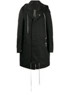 Rick Owens Drkshdw Drawstring Parka Coat - Black