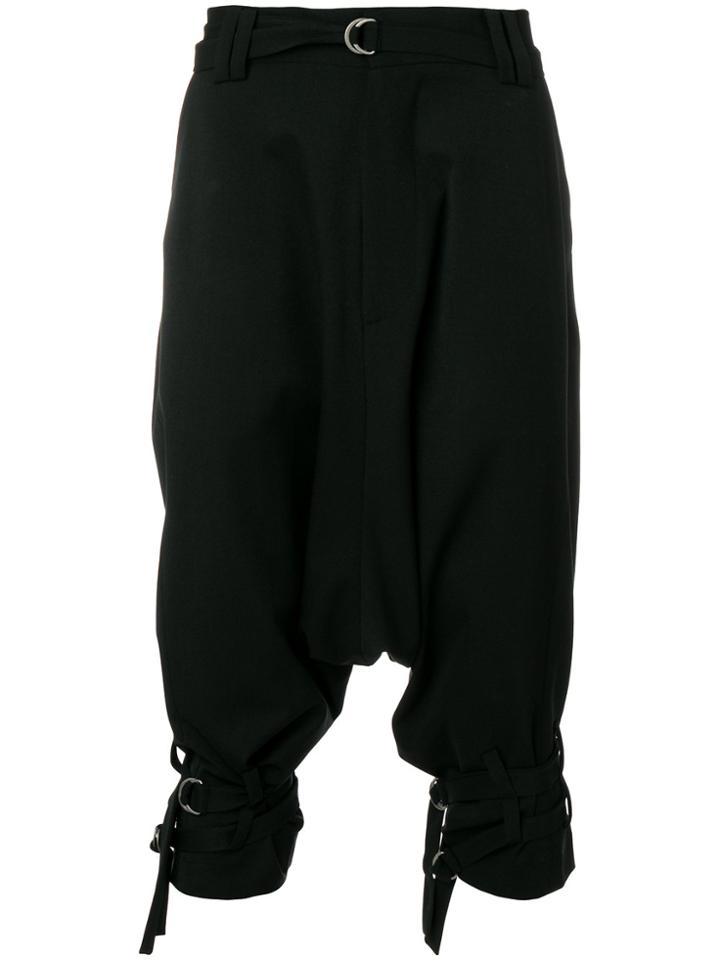Army Of Me Cropped Drop Crotch Trousers - Black