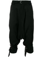 Army Of Me Cropped Drop Crotch Trousers - Black