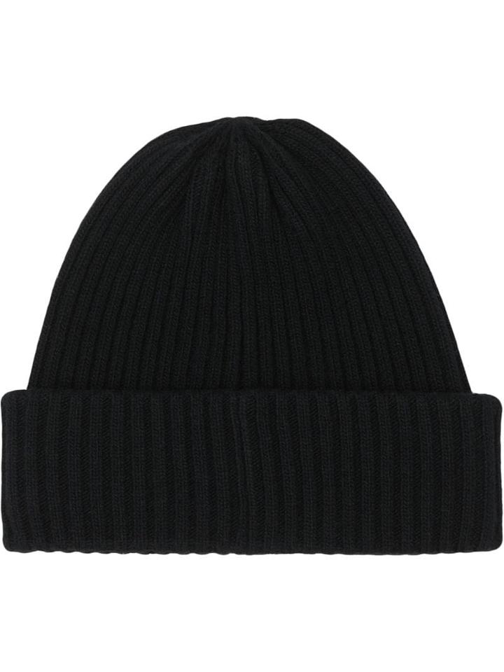 Burberry Rib Knit Wool Beanie - Black