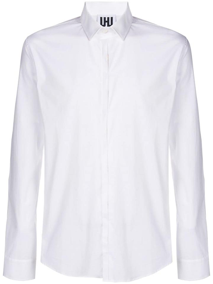 Les Hommes Urban Concealed Fastening Shirt - White