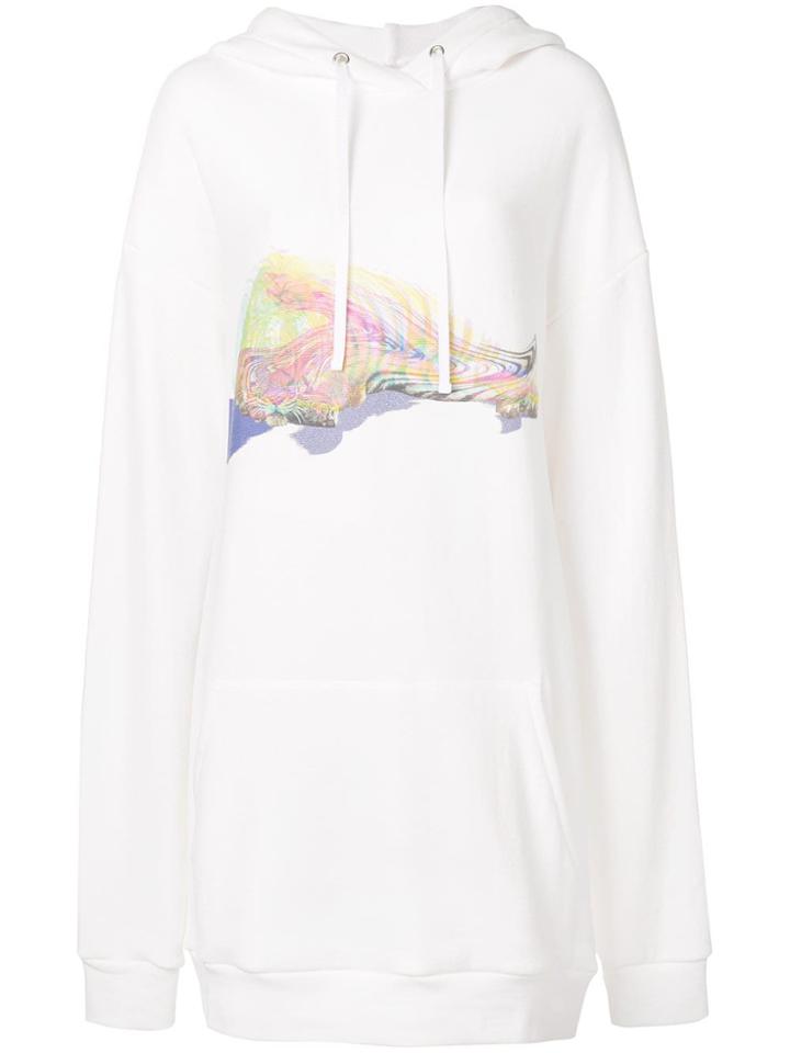 Maison Margiela Printed Front Hoodie Dress - White