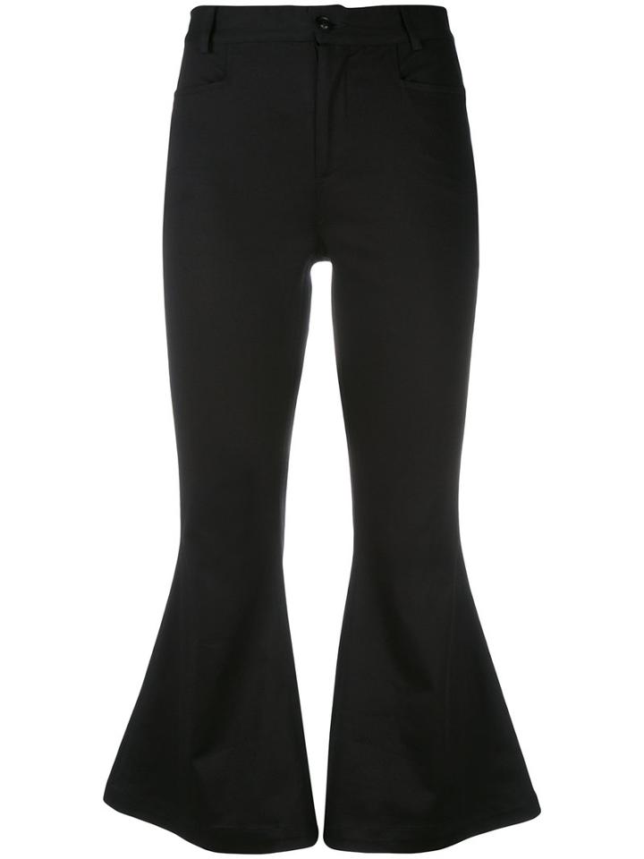 L'autre Chose - Flared Trousers - Women - Cotton/spandex/elastane - 44, Black, Cotton/spandex/elastane