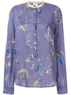 Forte Forte Abstract Floral Print Shirt - Blue