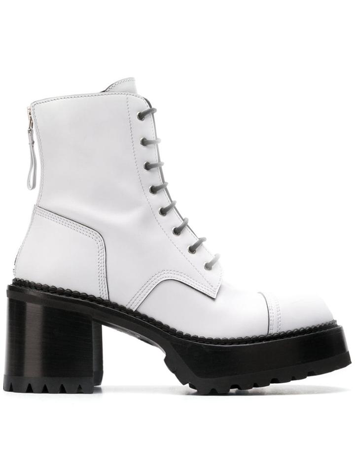Premiata M4519 Combat Boots - White
