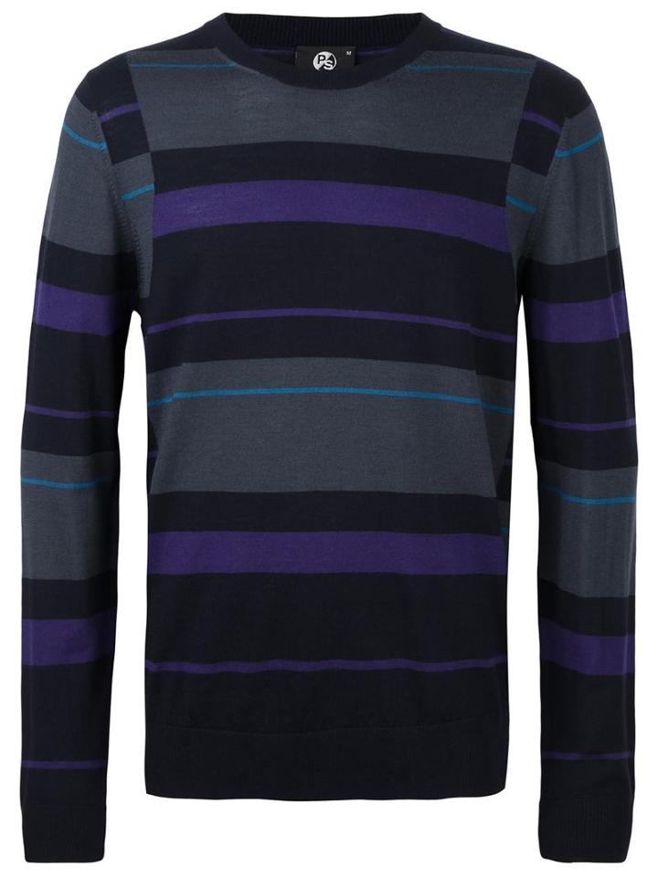 Ps By Paul Smith Striped Jumper, Men's, Size: Small, Blue, Merino