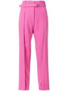 3.1 Phillip Lim Belted Tapered Trousers - Pink & Purple