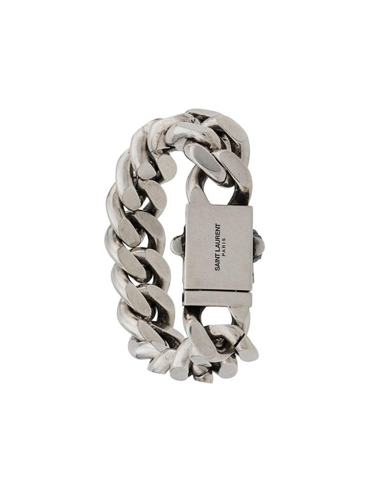 Saint Laurent Curb Chain Bracelet - Silver