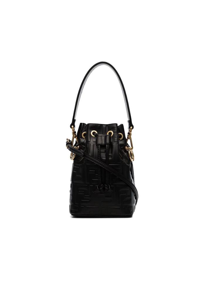 Fendi Black Mon Tresor Mini Leather Bucket Bag