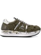 White Premiata Conny Sneakers - Green