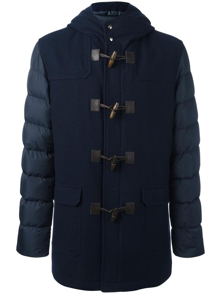 Herno Padded Duffle Coat, Men's, Size: 52, Blue, Wool/polyamide/feather