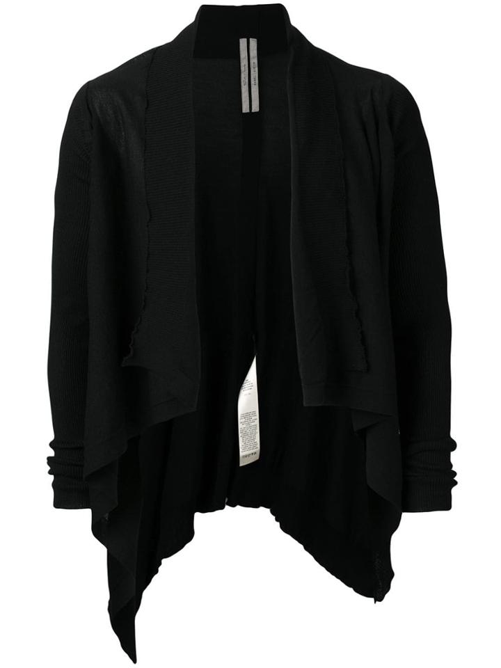 Rick Owens Asymmetric Cropped Cardigan - Black