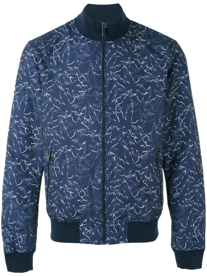 Michael Michael Kors - Palm Print Bomber Jacket - Men - Polyester - S, Blue, Polyester