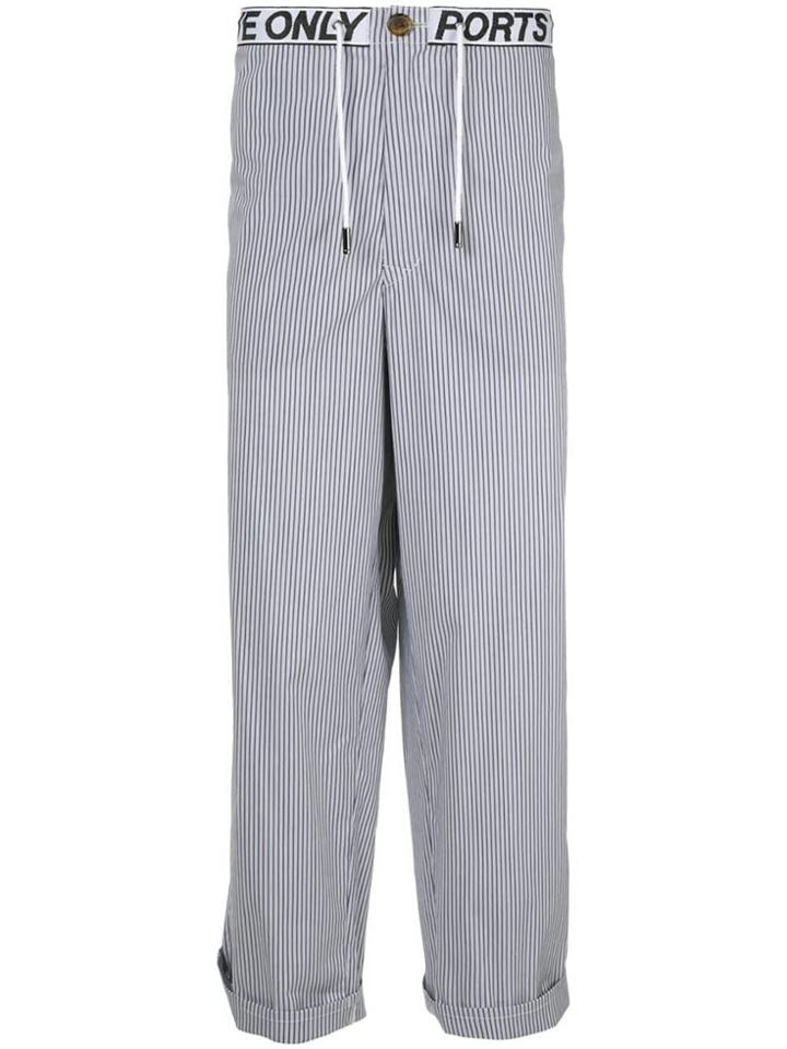 Ports V Striped Trousers - Blue