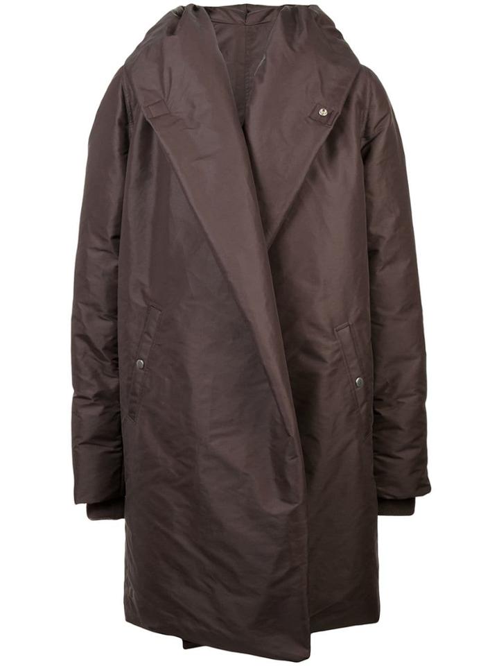 Rick Owens Sashed Hooded Liner Jacket - Brown