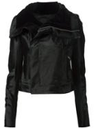 Rick Owens Classic Biker Jacket, Women's, Size: 44, Black, Calf Hair