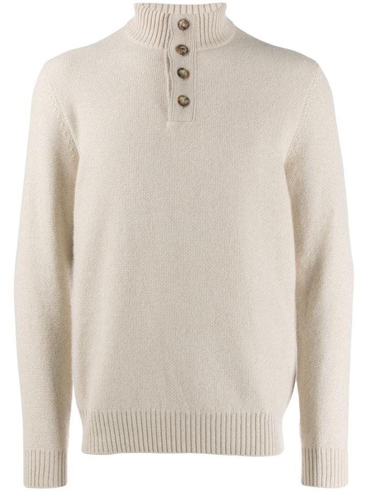 Loro Piana Button Up Sweatshirt - Neutrals