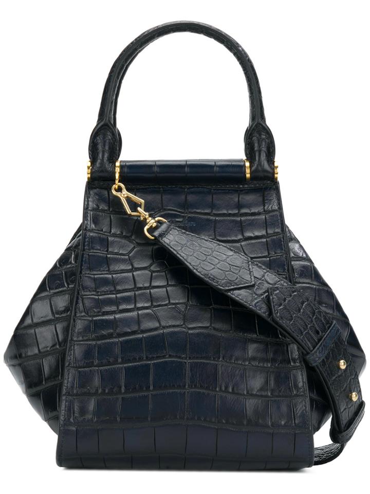 Max Mara Crocodile-print Bag - Blue