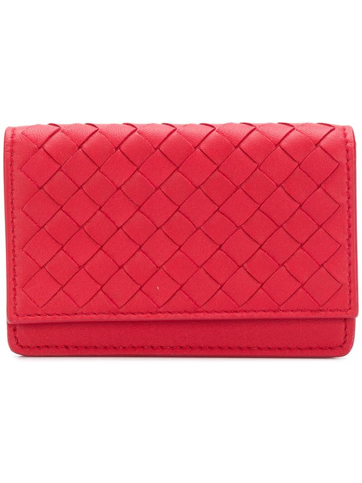 Bottega Veneta China Red Intrecciato Nappa Card Case