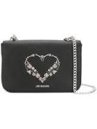 Love Moschino Embellished Heart Shoulder Bag - Black