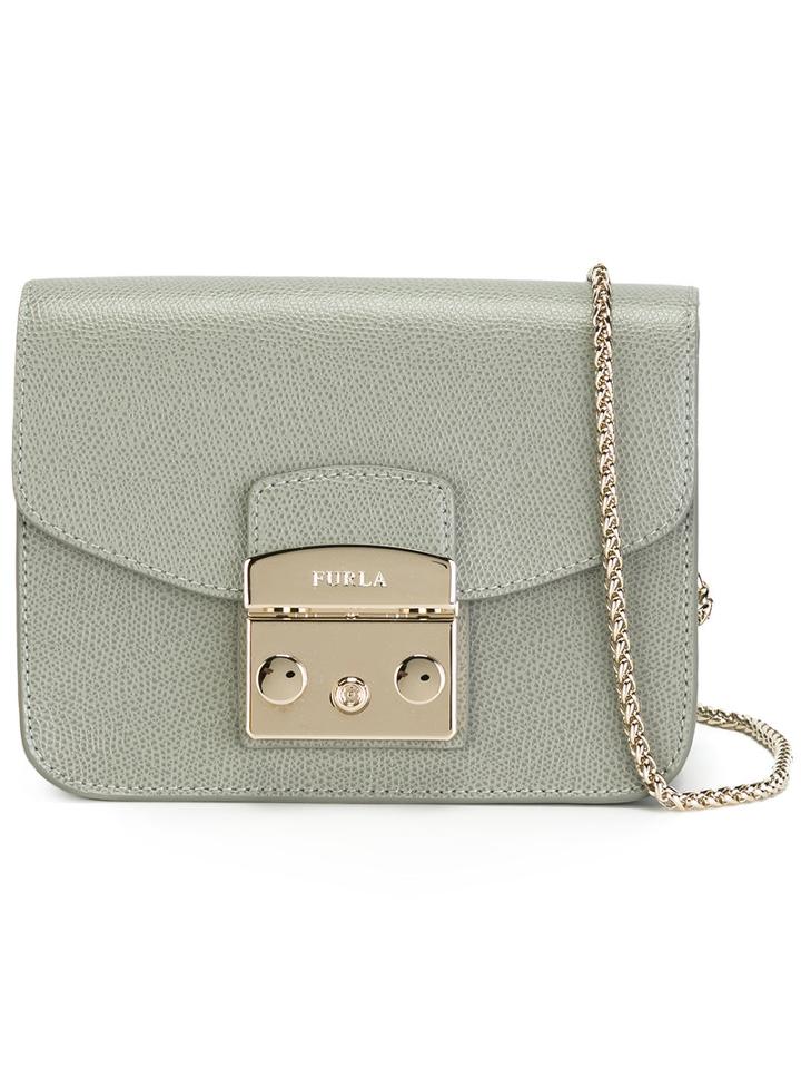 Furla Chain Strap Shoulder Bag, Women's, Grey, Leather
