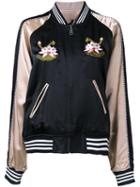 G.v.g.v. Embroidered Bomber Jacket, Women's, Size: 34, Black, Silk/cupro