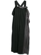 Yohji Yamamoto Loose Frilled Midi Dress - Black