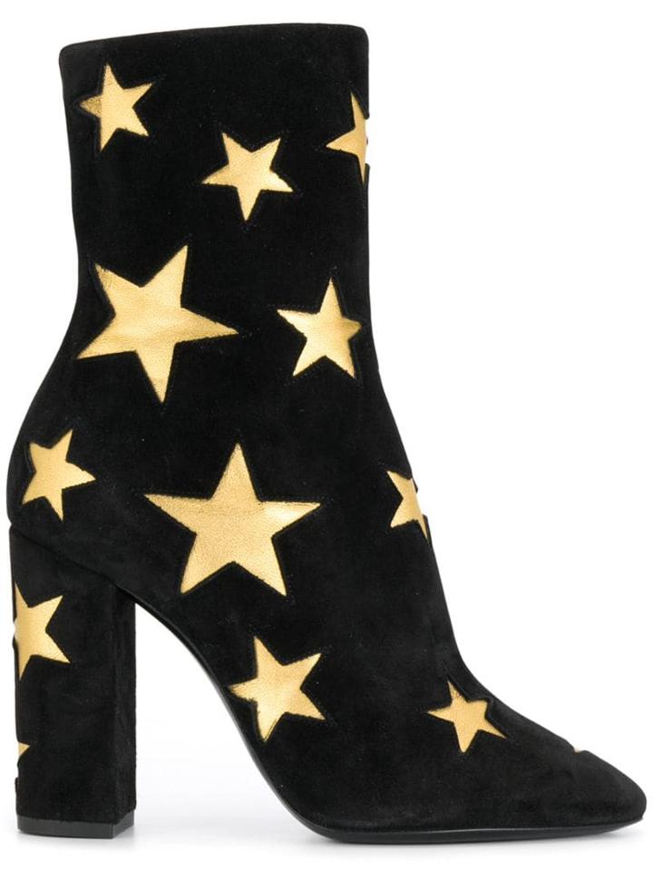 Saint Laurent Lou Star Boots - Black