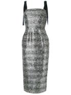 Rebecca Vallance Metallic Midi Dress, Women's, Size: 14, Black, Viscose